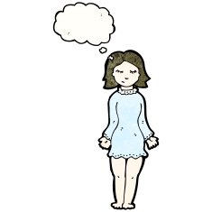 cartoon woman in night dress N6