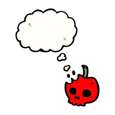 cartoon skull apple N3