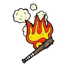 cartoon flaming bat N4