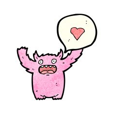 friendly pink monster cartoon N2