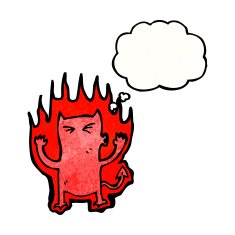 flaming little devil cartoon N6