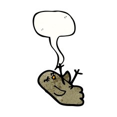 cartoon bird with speech bubble N366