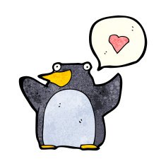 funny cartoon penguin N59