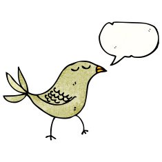cartoon bird with speech bubble N370