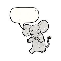 cartoon elephant with speech bubble N13