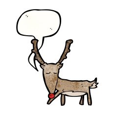 cartoon red nosed reindeer N20