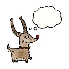 cartoon reindeer with thought bubble N11