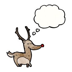 cartoon reindeer with thought bubble N12