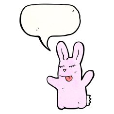 cartoon pink rabbit N77