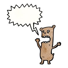 little bear with speech bubble cartoon N4
