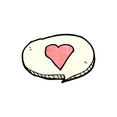 cartoon speech bubble with love heart N2