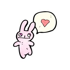 pink rabbbit with love heart N2
