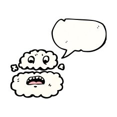 cartoon cloud with speech bubble N53
