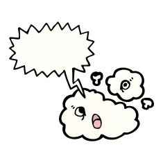 cartoon cloud with speech bubble N54