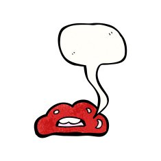 cartoon lips with speech bubble N12