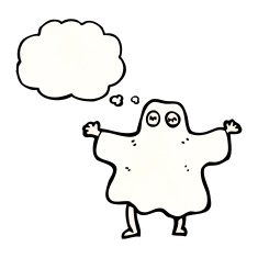 cartoon man in ghost costume N11