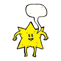 star with speech bubble cartoon N7