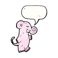 cartoon pink elephant N42