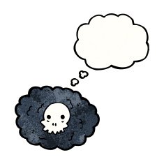 cartoon black cloud with skull N2
