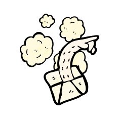 pointing arm in letter cartoon N2