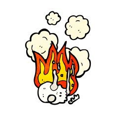flaming skull cartoon N24