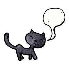 cartoon black cat N90