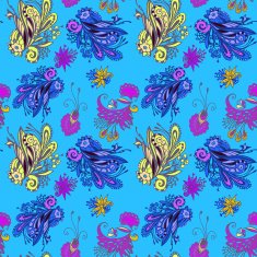 Blue flower seamless pattern N2