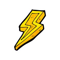 Cartoon Lightning Bolt N33