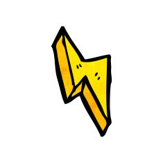 Cartoon Lightning Bolt N35