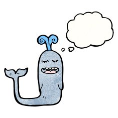 dolphin with thought bubble cartoon N4