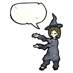 Cartoon Witch Casting Spell N25