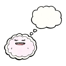 cartoon cloud with thought bubble N27