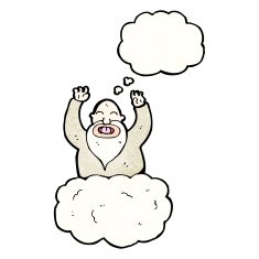 cartoon god on cloud N21