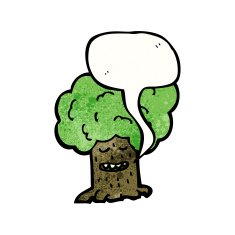 cartoon tree with speech bubble N9