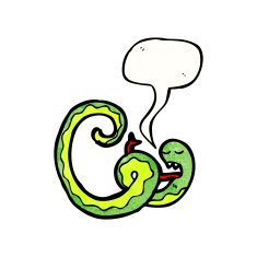 hissing snake cartoon N34