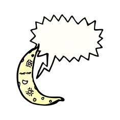 Cartoon Crescent Moon N23