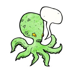 giant octopus with speech bubble N2