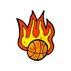 flaming basketball cartoon N3