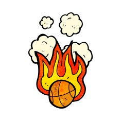 flaming basketball cartoon N4