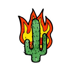 flaming cactus cartoon N2