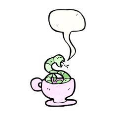 cartoon snake in teacup N2