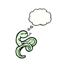 cartoon snake with thought bubble N114
