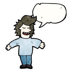 cartoon man with speech bubble N66