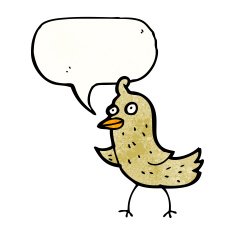 funny cartoon bird N217