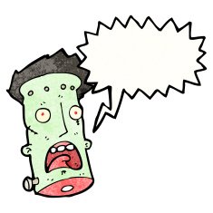 cartoon shrieking monster head