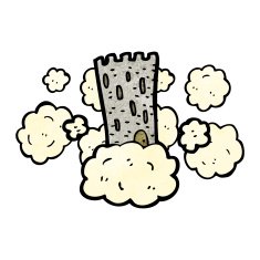 cartoon floating castle N4