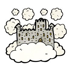cartoon floating castle N6