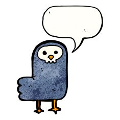 cartoon spooky raven N4