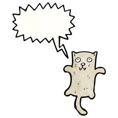 cartoon cat with speech bubble N129