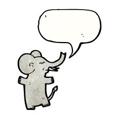 cartoon elephant with speech bubble N14